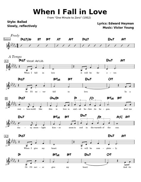 When I Fall In Love – Nat King Cole Sheet music for Vocals (Solo ...