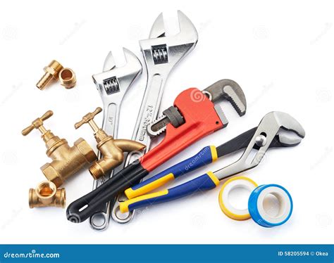 Plumbing tools stock photo. Image of group, spanner, vise - 58205594