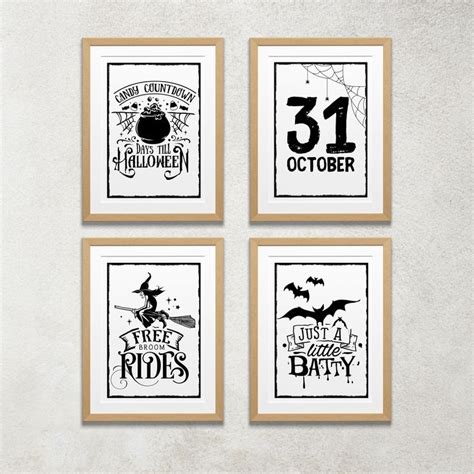 Printable Halloween Wall Art / Set of 4 - 8x10, 5x7 Spooky Halloween ...