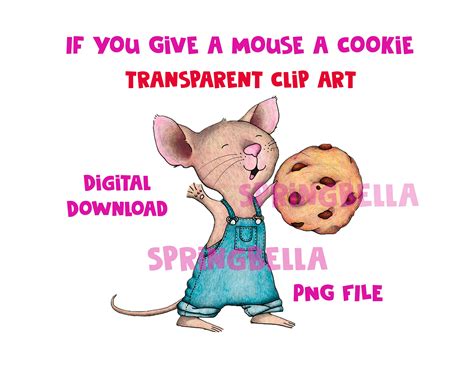 If You Give a Mouse a Cookie Single PNG Transparent Digital Download - Etsy