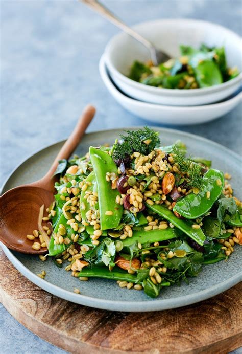 Snow Pea, Farro & Olive Salad | Snow Pea Recipes | Harris Farm Markets ...