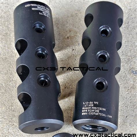 .17 HMR Muzzle Brake Compensator Ruger Precision Rimfire RPR .17 HMR 1/2-28 TPI - CX3TACTICAL™