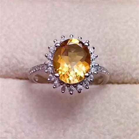 Yellow Topaz Ring Crystal Oval Mystery Topaz Ring Solid 925 Sterling ...