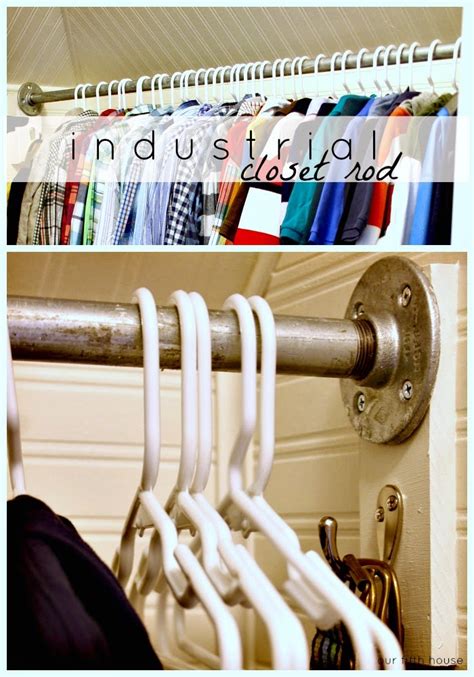 diy {industrial} galvanized pipe closet rod