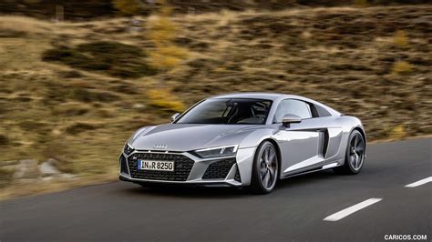 2020 Audi R8 V10 RWD Coupe (Color: Florett Silver) | Front Three-Quarter