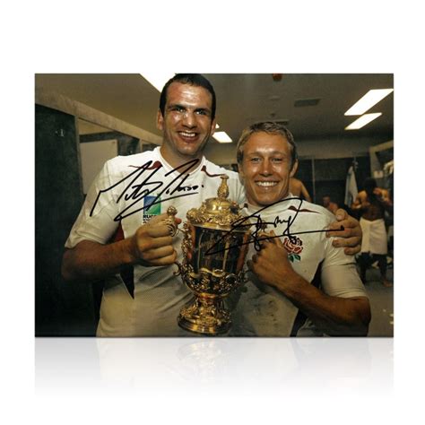 Jonny Wilkinson And Martin Johnson Signed 2003 Rugby World Cup Photo