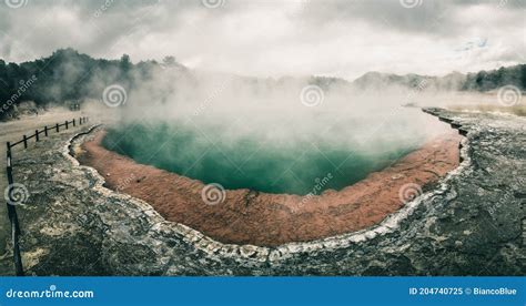 Champagne Pool in Rotorua, New Zealand Stock Image - Image of crater ...