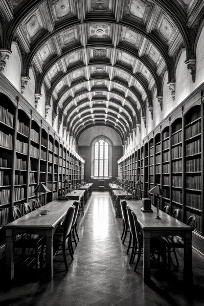 Premium AI Image | College library interior with rows of books created with generative ai