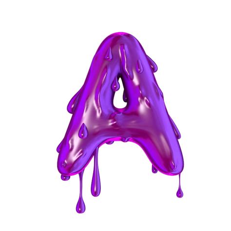 Premium Photo | Purple dripping slime halloween capital letter a 3d render