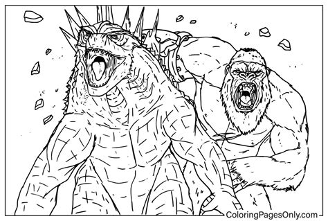 Imagens para colorir de Godzilla x Kong- O Novo Império - Desenhos para ...