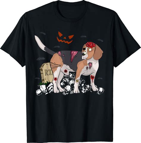 Beagle Zombie Dog Funny Zombie Dog Halloween Costume T-Shirt : Amazon ...