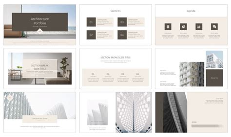 Minimal Architecture Portfolio Free PowerPoint Google Slides Templates ...