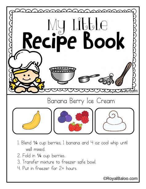 My First Recipe Book Printable - Royal Baloo