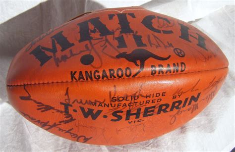 Signed 1970 / 80's Sherrin leather football signed by Carlton F ...