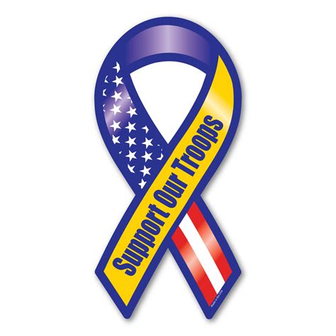 Support Our Troops Blue & Yellow Ribbon Magnet | Magnet America