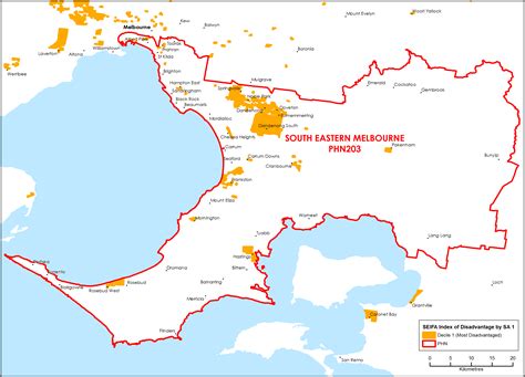 South Eastern Melbourne (Vic) Primary Health Network (PHN) map ...