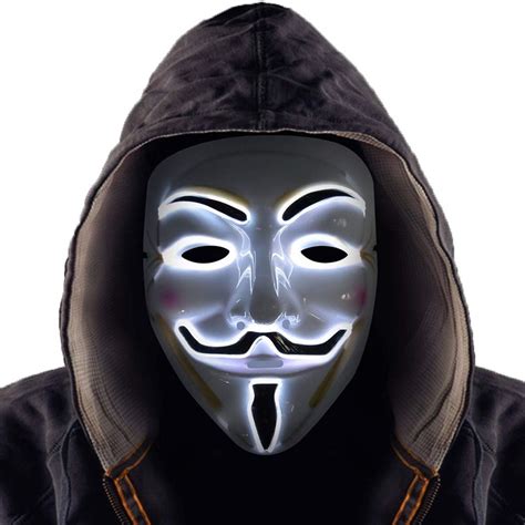 LED Mask Halloween Decorative Hacker Masks Cosplay Costume Vendetta Guy ...