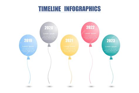 Premium Vector | Timelines are shown in a row with the year 2023 on the top