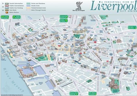 Liverpool sightseeing map | Liverpool map, Liverpool, City