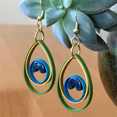 Welcome to Paper Zen ~ Cecelia Louie: Quilling Paper Peacock Earrings