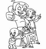 Chhota Bheem And Friends Coloring Page  Free Printable Pages sketch template