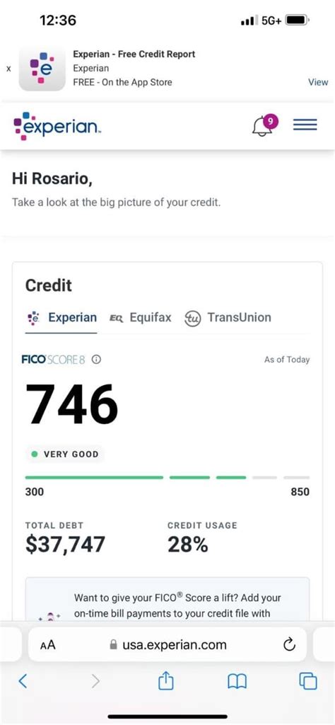 | Credit Score With Experian Account