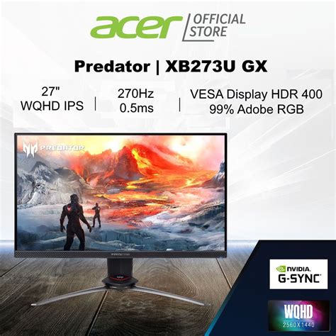 270hz Acer Predator XB273U GX gaming monitor, Computers & Tech, Parts & Accessories, Monitor ...