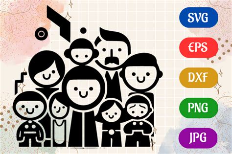 Family | Black SVG Vector Silhouette 2D Graphic by Creative Oasis ...