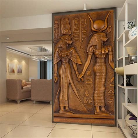 Ancient Egyptian Pharaoh Entrance Corridor Mural Wallpaper Custom Modern Art Wall Painting For ...