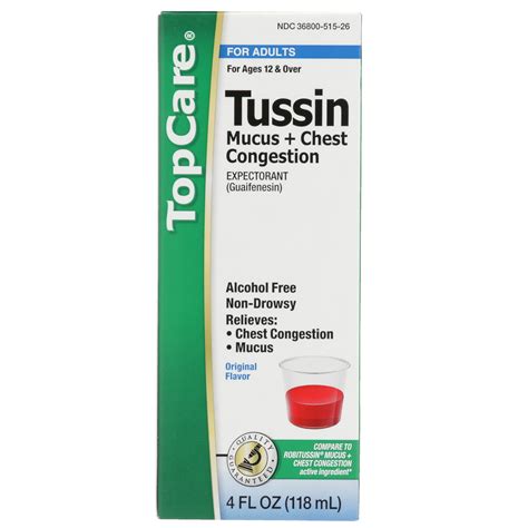 TopCare Tussin Mucus + Chest Congestion Non-drowsy Expectorant ...