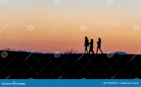 Unidentified People Silhouette Walking during Sunset in Side, Antalya, Turkey Stock Image ...