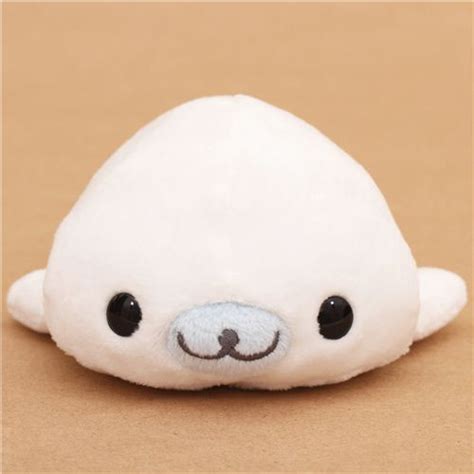 small white Mamegoma baby seal with hearts San-X plush toy - Other Plush - Stuffed Animals ...