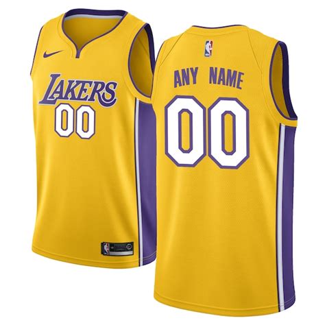 Los Angeles Lakers Nike Swingman Custom Jersey Gold - Icon Edition ...