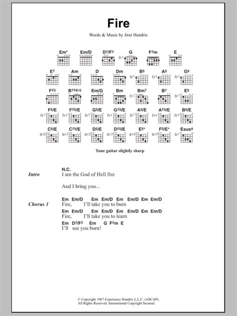 Fire by Jimi Hendrix - Guitar Chords/Lyrics - Guitar Instructor