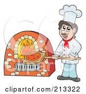 Cartoon Pizza Chef Hand Tossing Dough Posters, Art Prints by - Interior Wall Decor #1217505