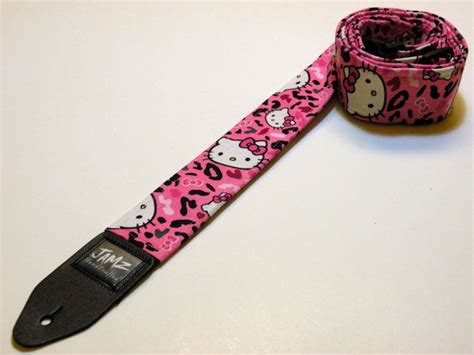 Handmade guitar strap made from Hello Kitty fabric | Handmade guitar strap, Guitar strap ...