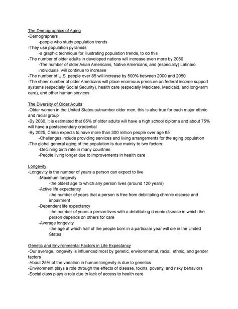 14.1 What Are Older Adults Like - The Demographics of Aging -Demographers -people who study ...