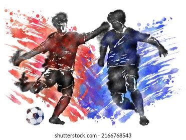 Soccer Player Soccer Ball Painted Watercolor Stock Illustration 2166768543 | Shutterstock