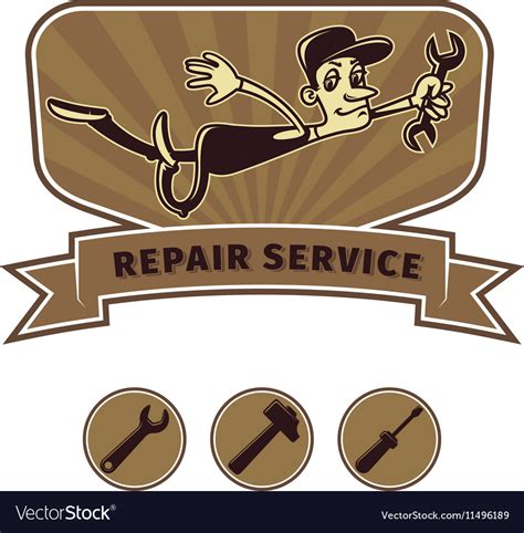 Repair shop emblem Royalty Free Vector Image - VectorStock