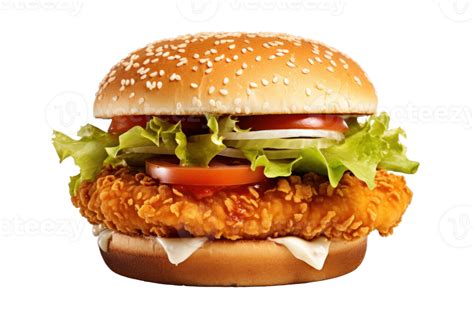 AI generated Tasty Deep Fried Chicken Burger on Transparent 36334311 PNG
