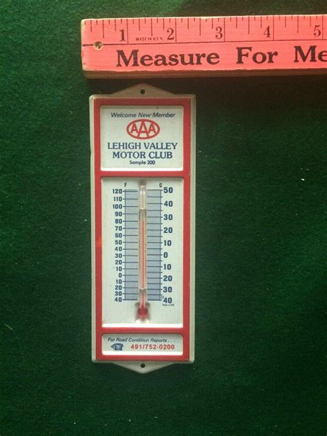 Vintage Outdoor Metal Thermometer Lehigh valley Motor Club-AAA | #3698212748