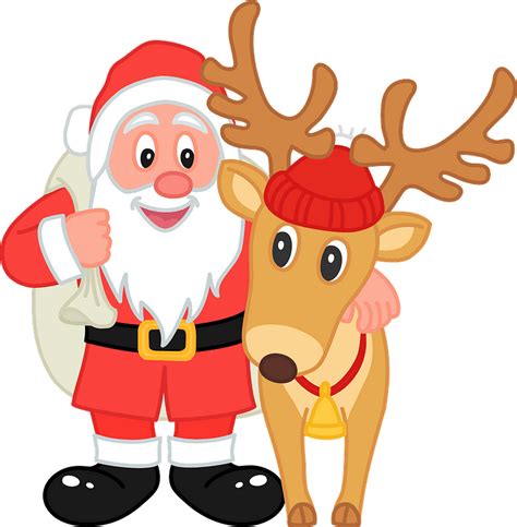 Santa Claus and reindeer clipart. Free download transparent .PNG ...