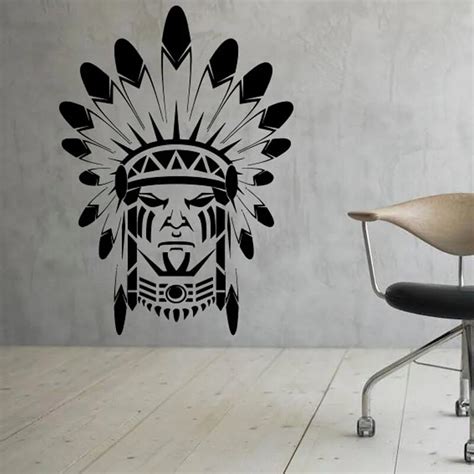 Aliexpress.com : Buy Free Shipping Modern Design Wall Stickers Home Decor Native American Indian ...