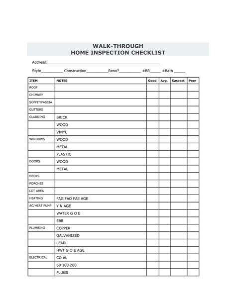 20+ Printable Home Inspection Checklists (Word, PDF) ᐅ TemplateLab