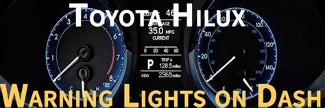 Toyota Hilux Dashboard Symbols