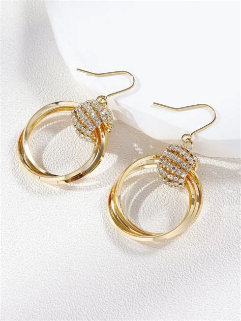 Luminous Bedded Gold Hoop Earrings – Stylish Looks