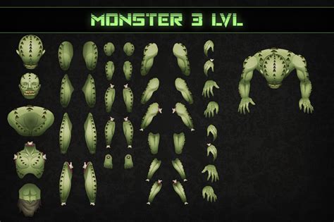 Top Down Shooter Monster Sprites by Free Game Assets (GUI, Sprite, Tilesets)