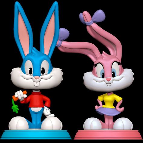 Buster Bunny and Babs Bunny - Tiny Toon Adventures 3D Model by SillyToys