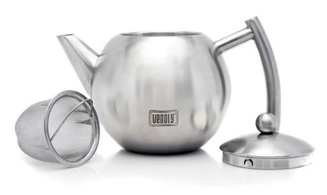 Venoly Stainless Steel Tea Pot With Removable Infuser For Loose Leaf & Tea Bags - Dishwasher ...