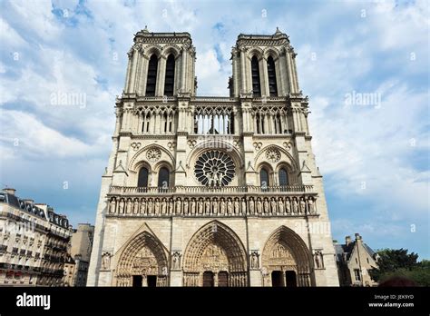 The Gothic architectural style Notre Dame in Paris Stock Photo - Alamy